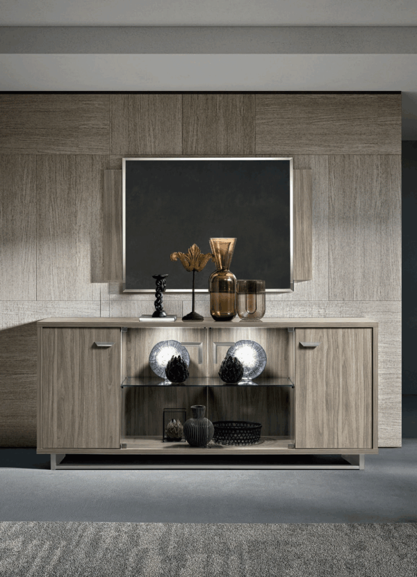 Volare 4 Door buffet w/ mirror GREY Gallery 1