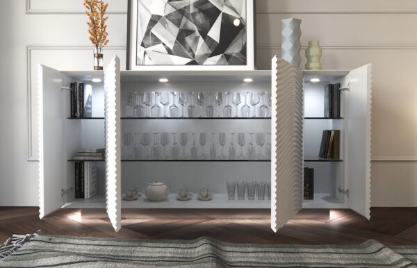 Wave 4 Door buffet White Gallery 3