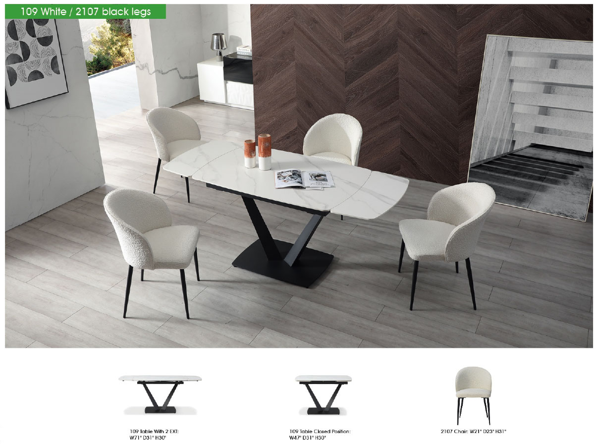 109 Dining Table with 2107 Chairs Gallery 1