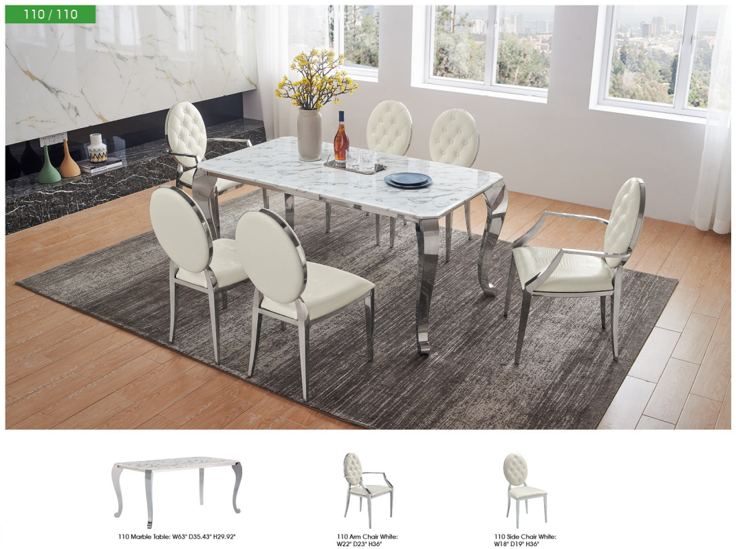 110 Marble Dining Table Gallery 1