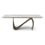 9087 Champagne-Bronze Table with 1239 swivel Beige Champagne chairs Gallery 2