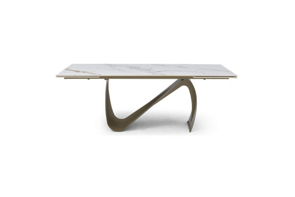 9087 Champagne-Bronze Table with 1239 swivel Beige Champagne chairs Gallery 2