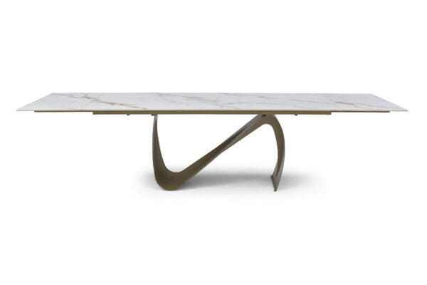 9087 Champagne-Bronze Table with 1239 swivel Beige Champagne chairs Gallery 3