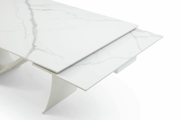 9087 Table White with 1218 swivel blue chair Gallery 3