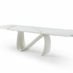 9087 Table White with 1218 swivel white chair Gallery 2