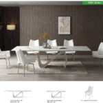 9087 Table White with 1218 swivel white chair Gallery 1