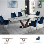 9188 Table with 1218 swivel blue chairs Gallery 1