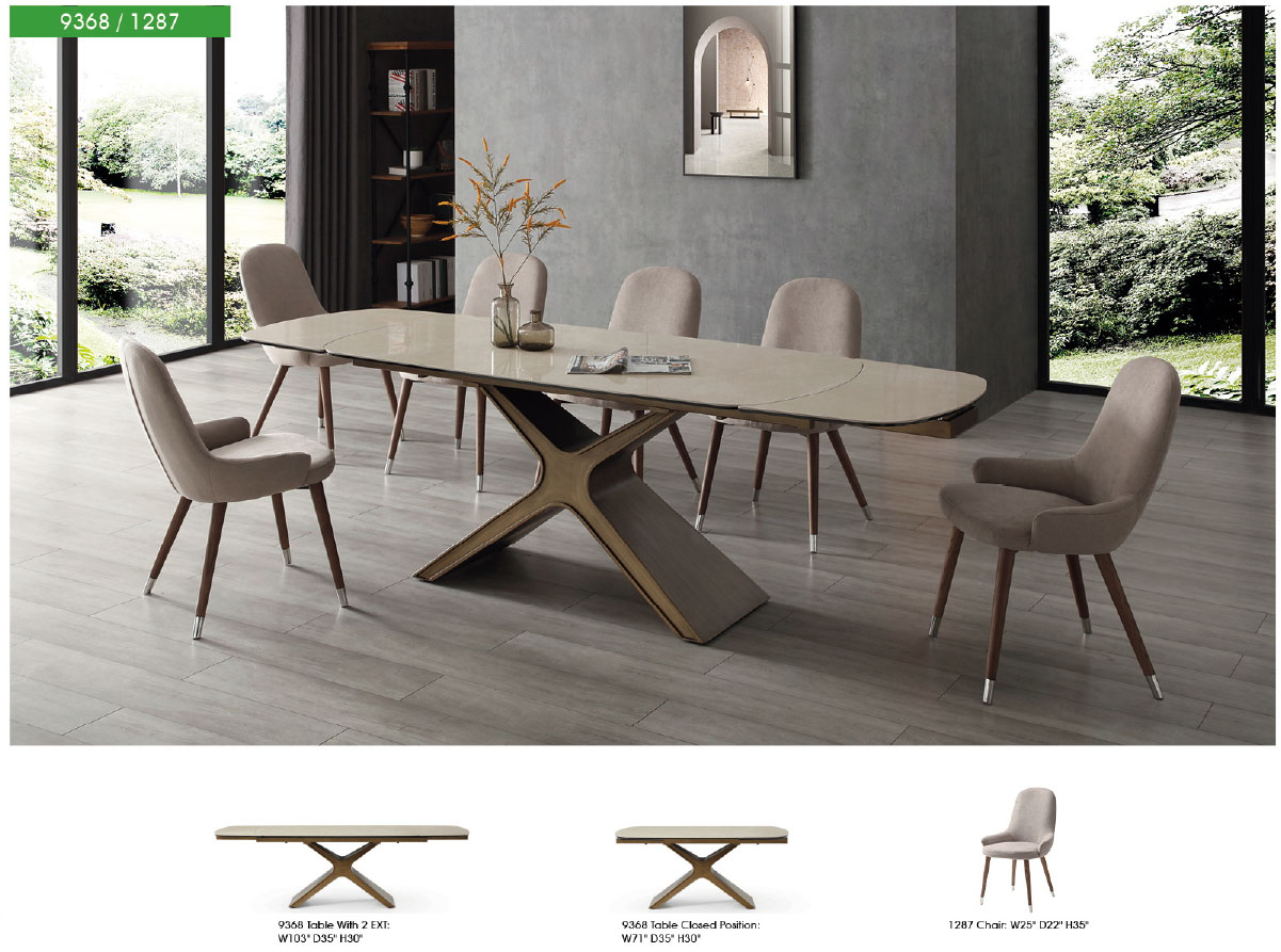 9368 Table Taupe with 1287 chairs Gallery 1
