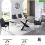 9422 Table with 1218 swivel Dark grey chairs Gallery 1