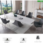 9437 Dining Table with 1218 swivel dark grey chair Gallery 1
