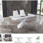 9113 Dinning Table White w/ext Gallery 1