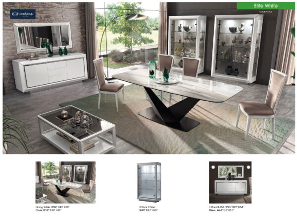 Elite WHITE Dining table Gallery 1