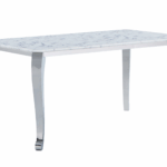 110 Marble Dining Table with 110 White Chairs Gallery 2