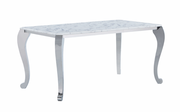 110 Marble Dining Table with 110 White Chairs Gallery 2