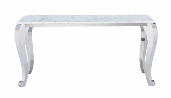 110 Marble Dining Table with 110 White Chairs Gallery 3