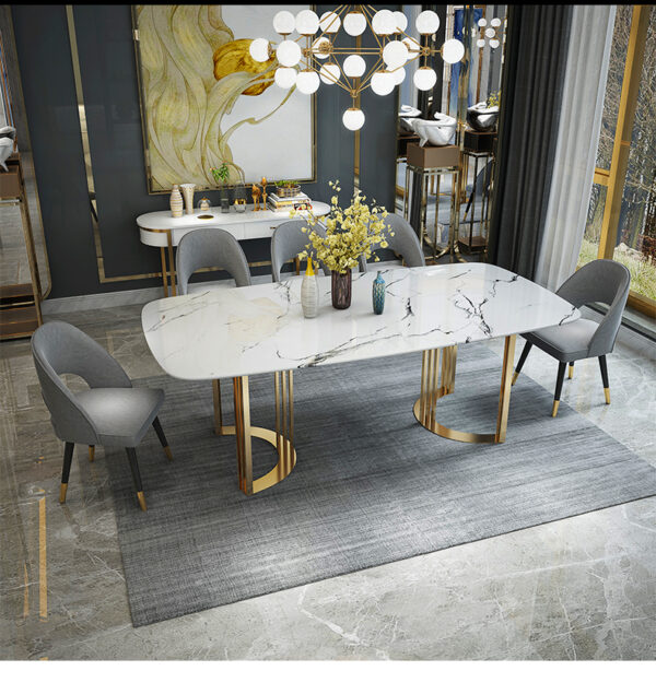131 Gold Marble Dining Table Gallery 2