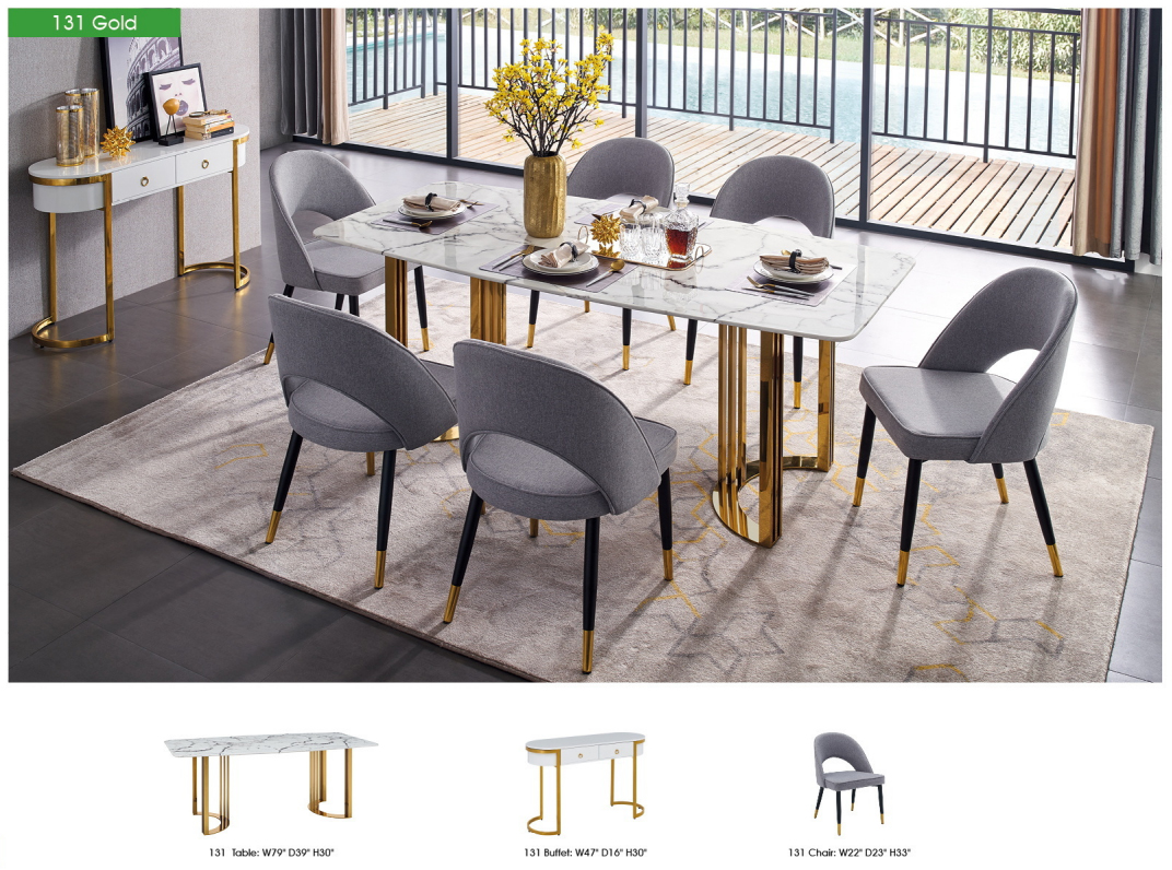 131 Gold Marble Dining Gallery 1