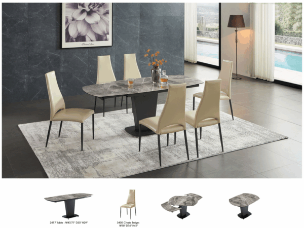 2417 Marble Table Grey Gallery 1