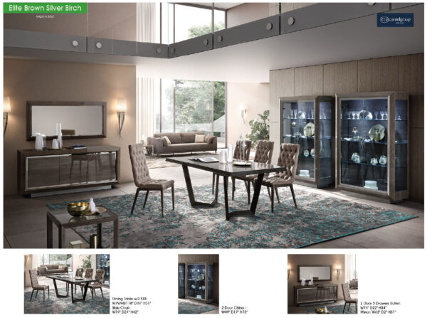 Elite Dining Table Brown Silver Birch Gallery 1