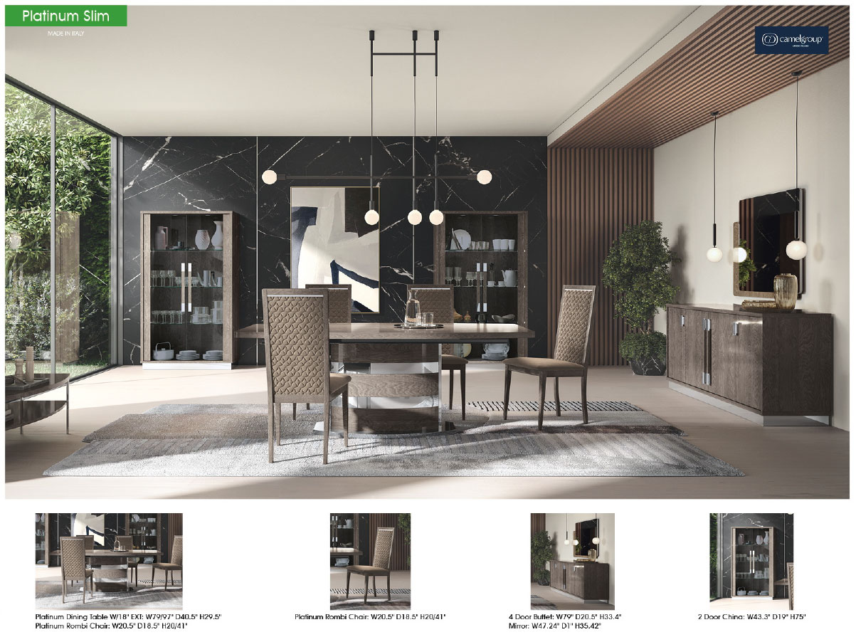 Platinum Slim Dining Table Gallery 1