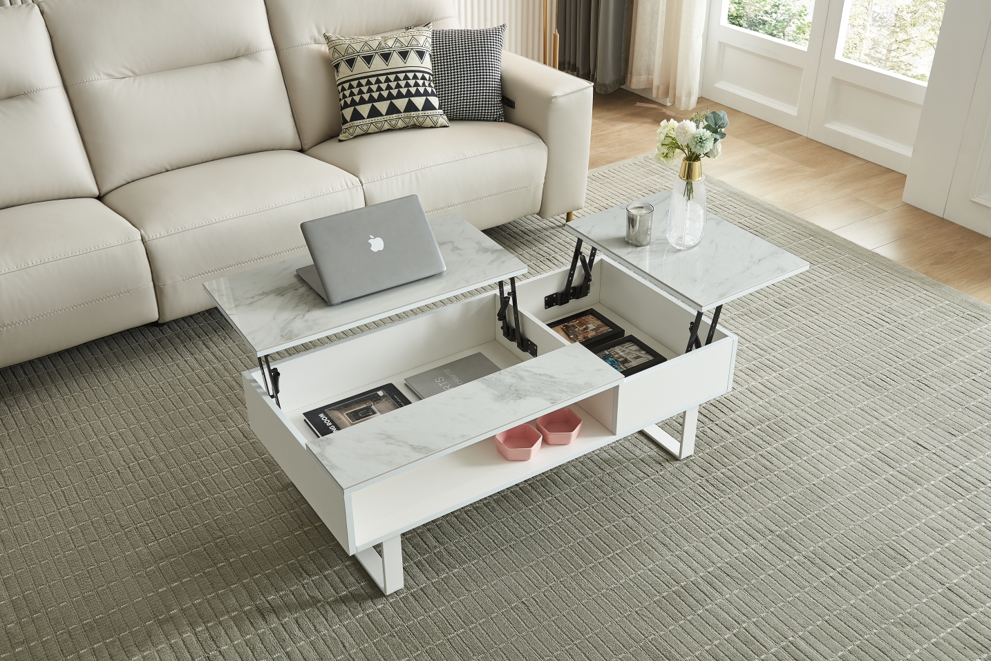 1388 Coffee Table w/ storage White Gallery 1