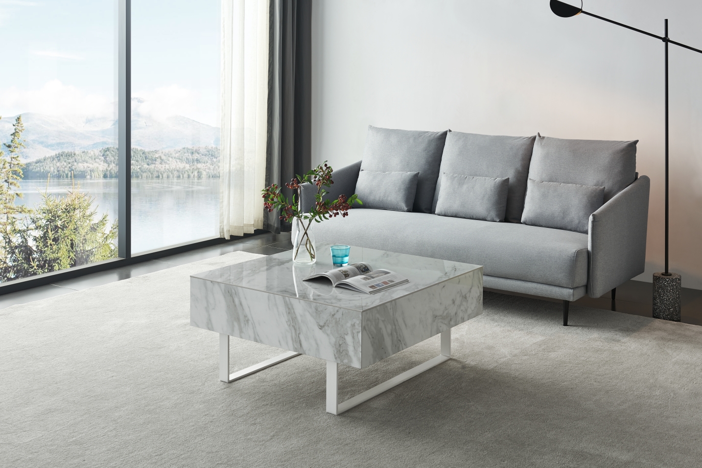 1498 White marble Coffee Table Gallery 1