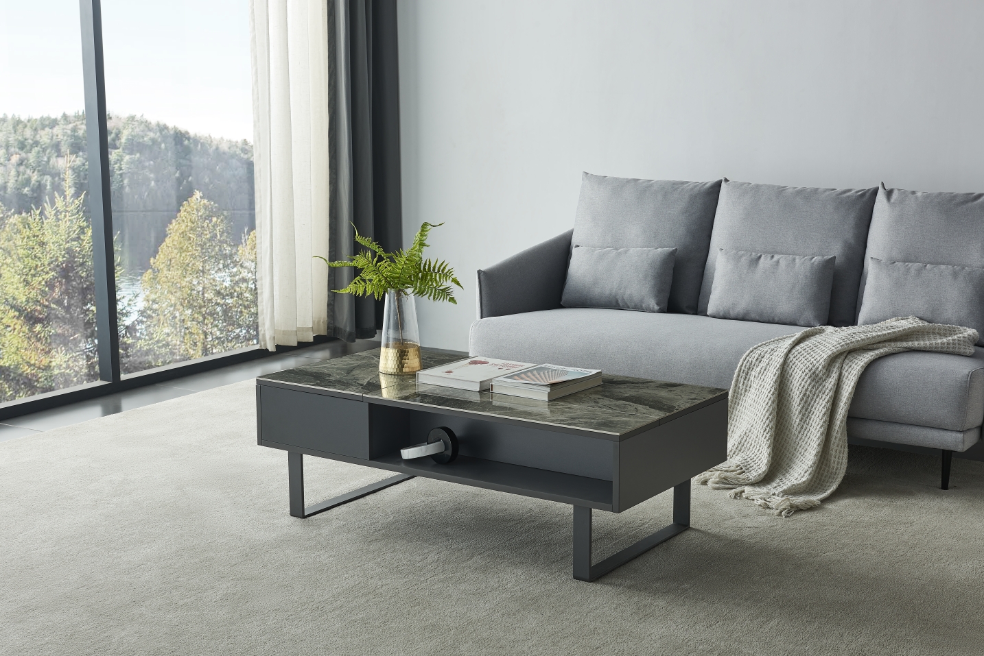 1388 Coffee Table w/ storage Grey Gallery 1