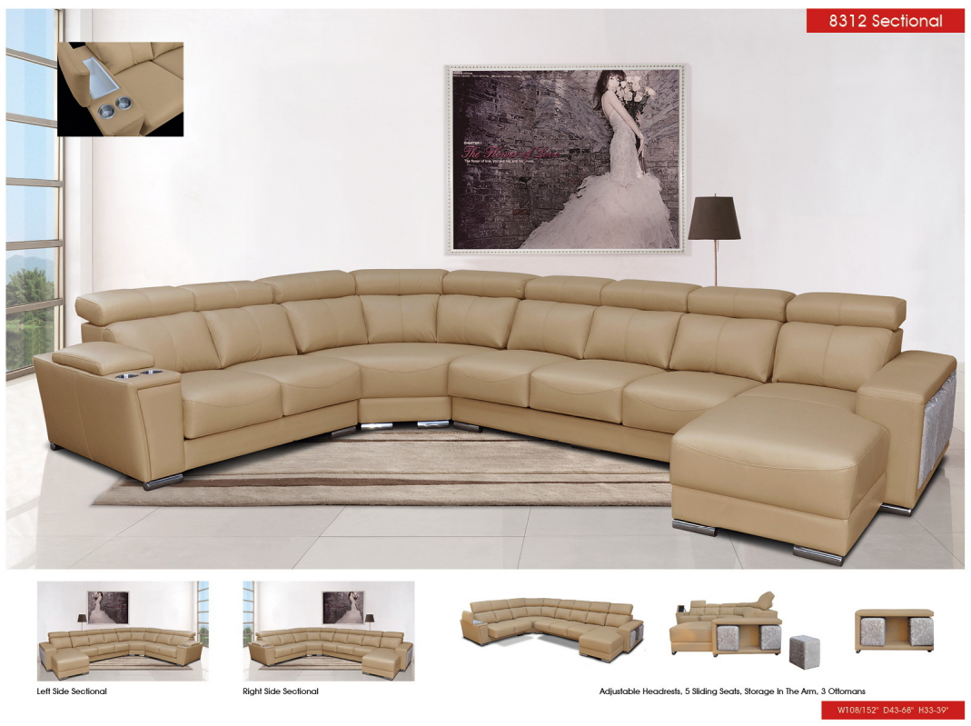 8312 Sectional with Sliding Seats Gallery 1