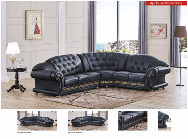 Apolo Sectional Black Gallery 1