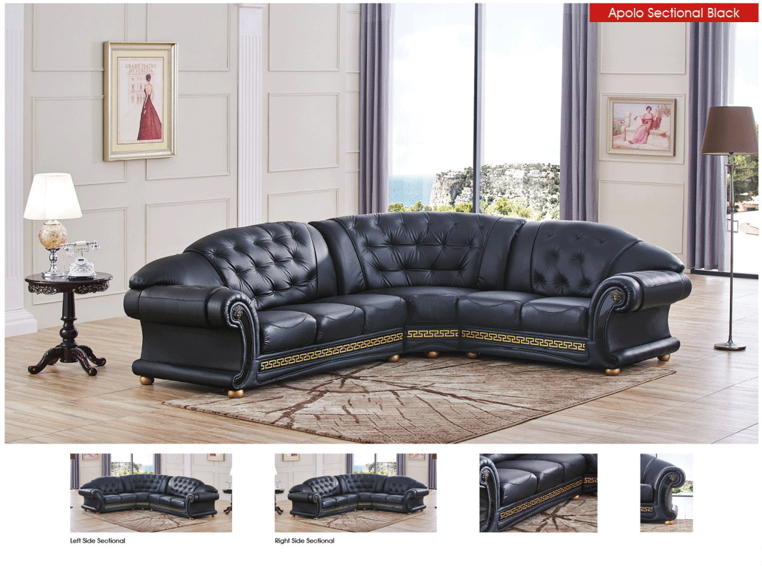 Apolo Sectional Black Gallery 1