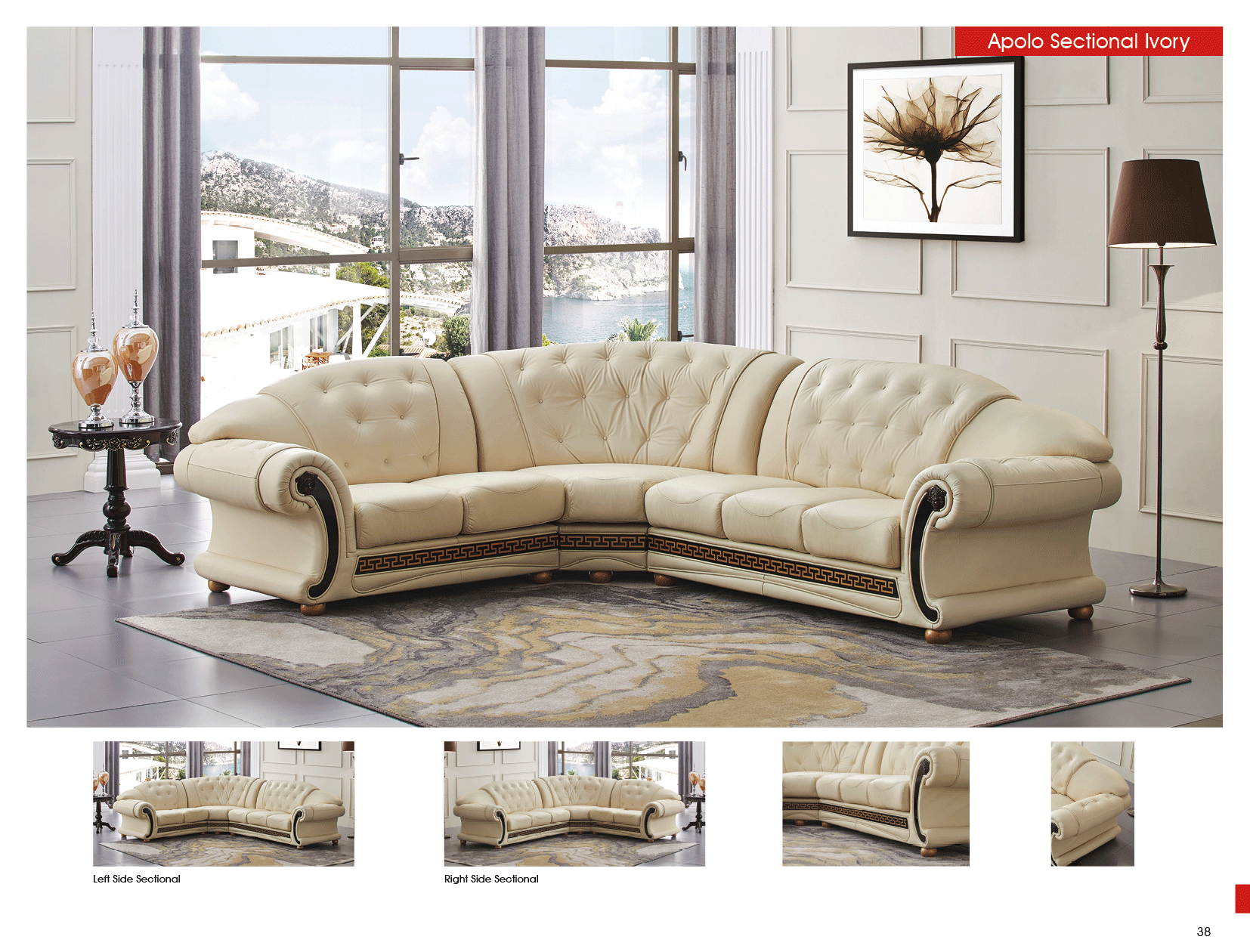 Apolo Sectional Ivory Gallery 1