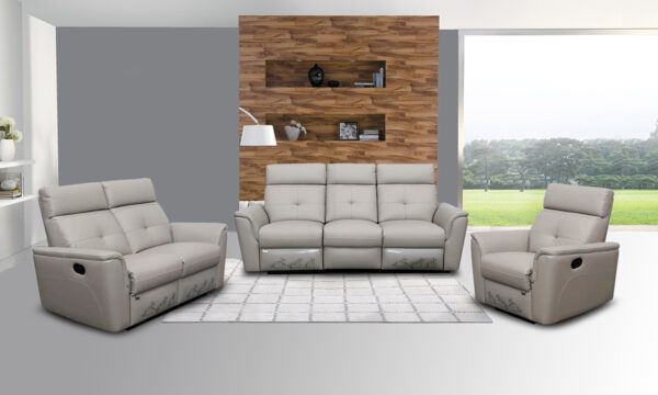 8501 Light Grey w/Manual Recliners Gallery 2
