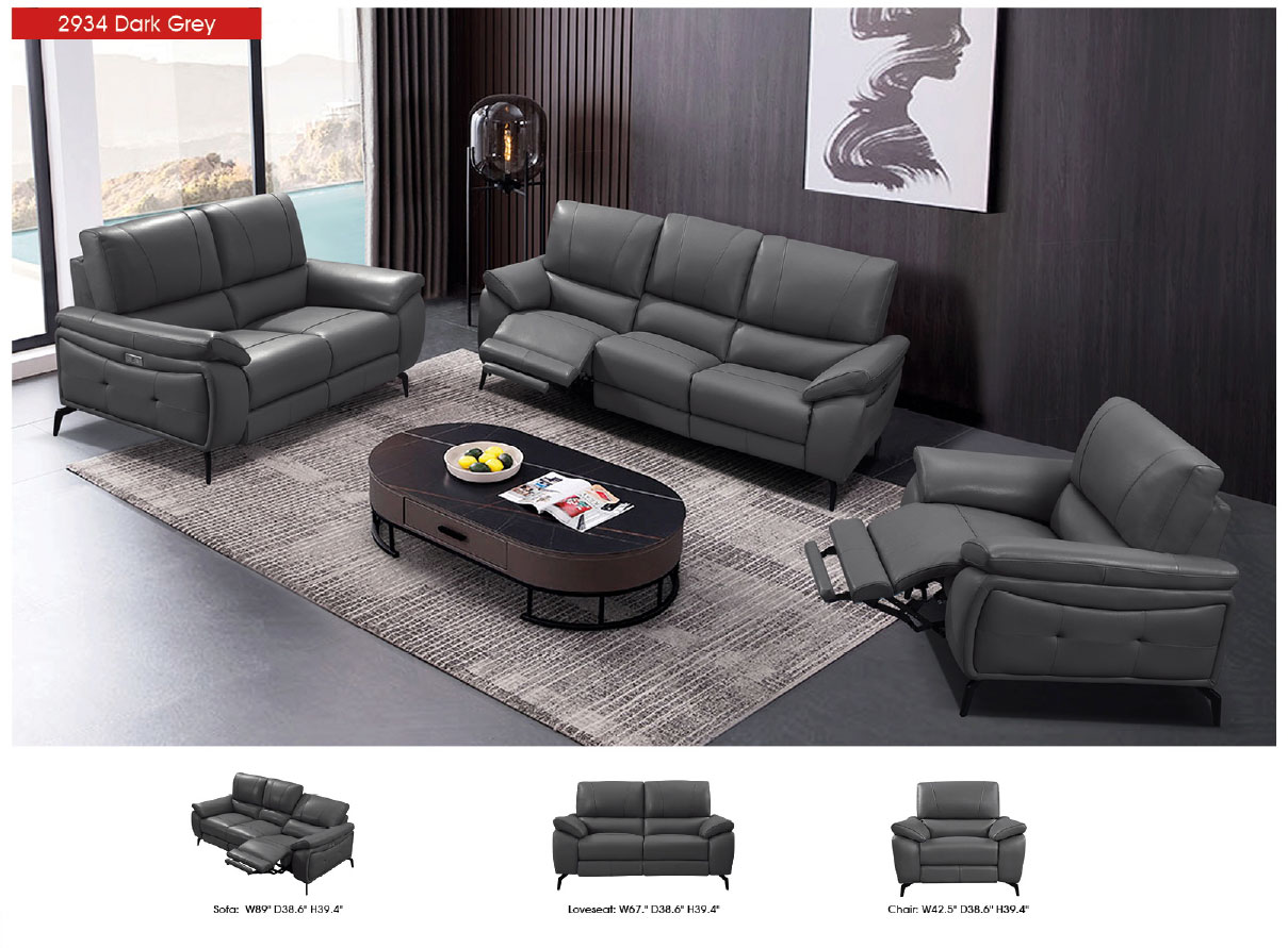 2934 Dark Grey w/ electric recliners Gallery 1
