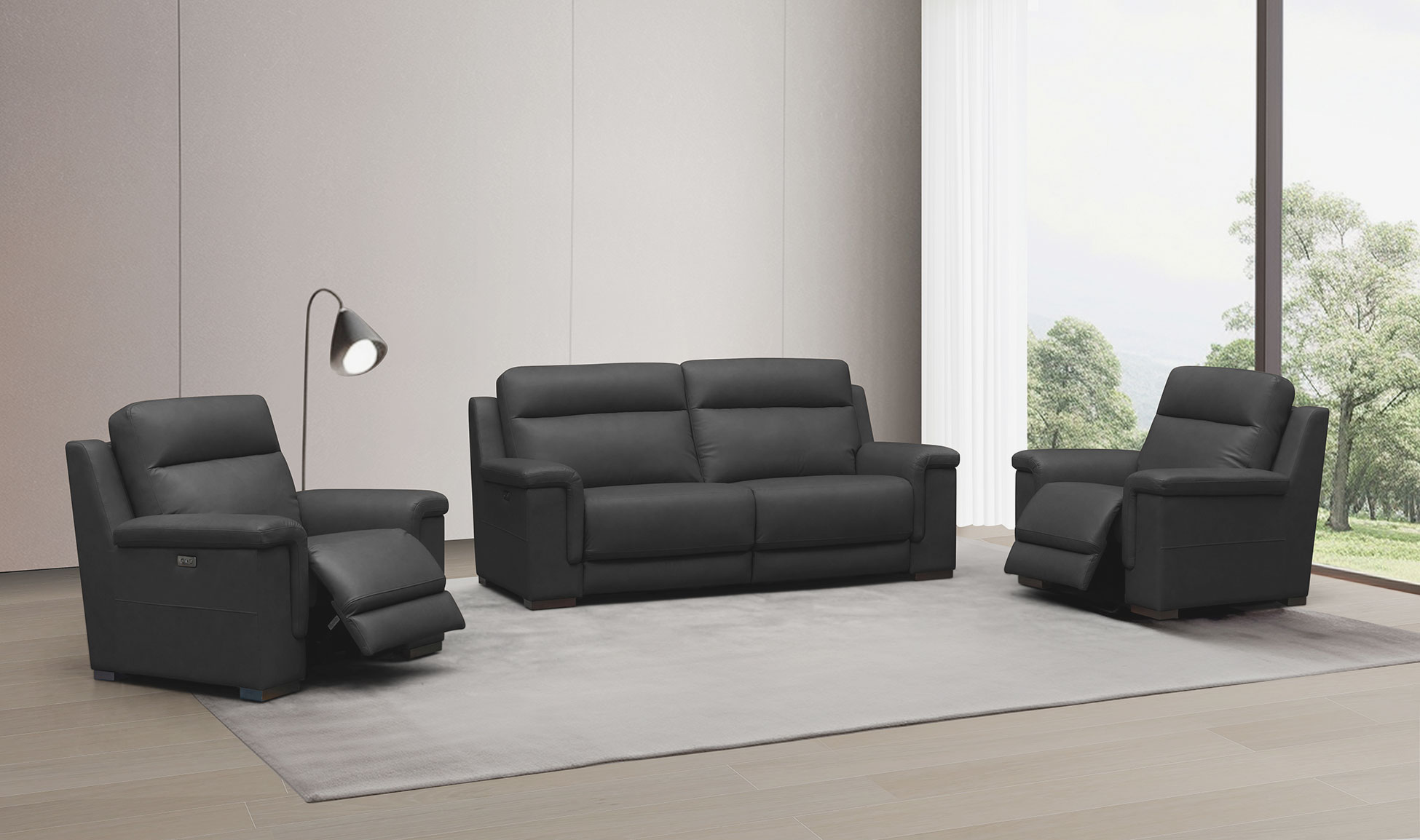 H0728-BLACK Power Recliner Set Gallery 1