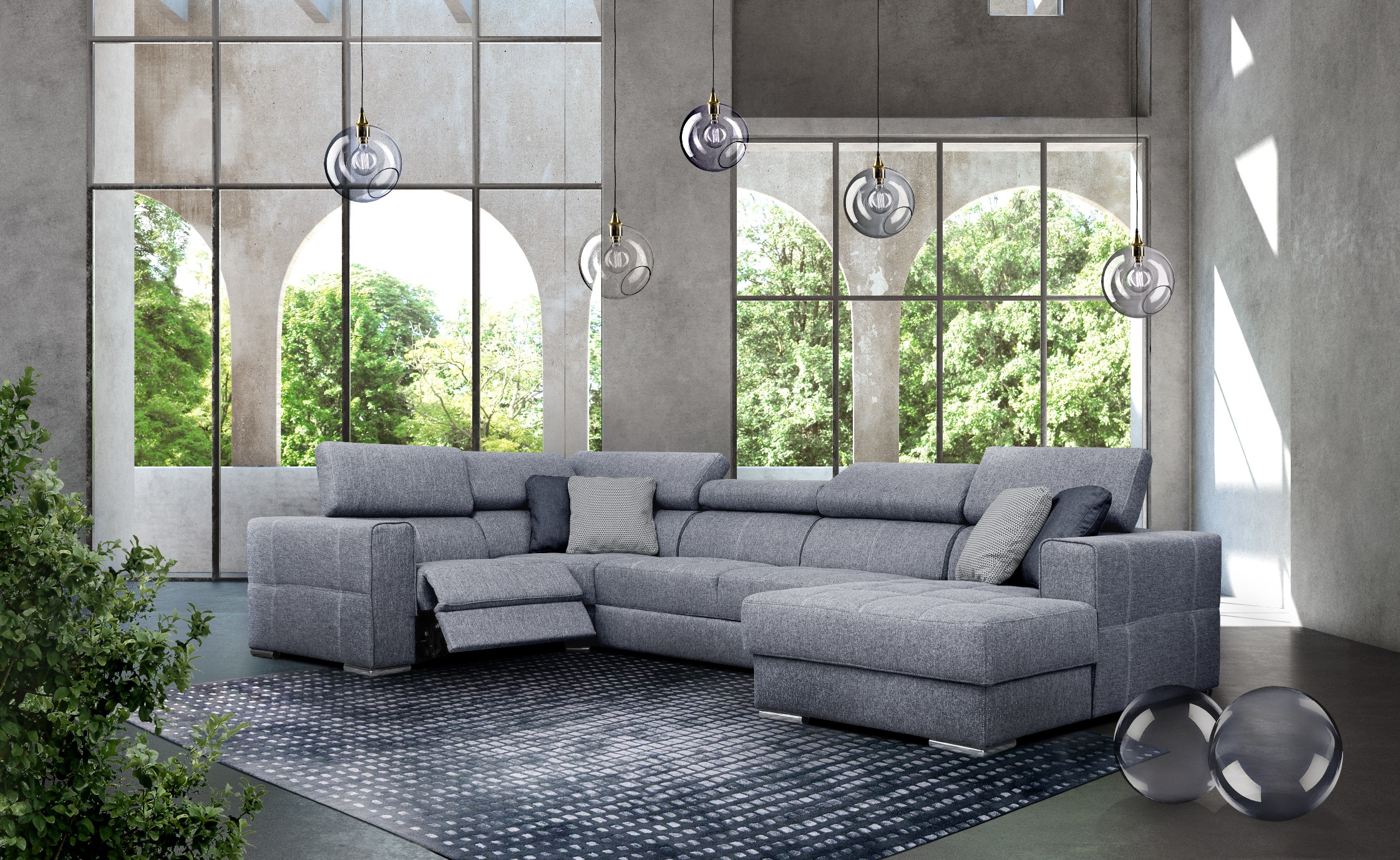 Quartz Sectional Right w/Electric Recliner and Bed Gallery 1
