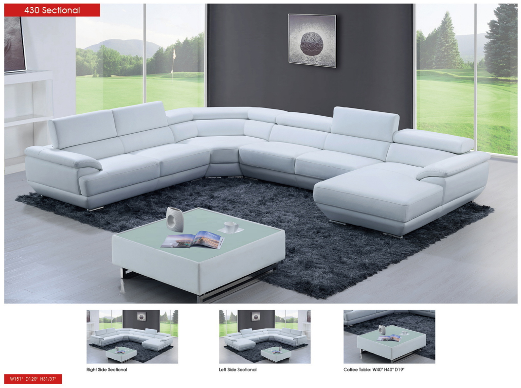 430 Sectional Pure White Gallery 1