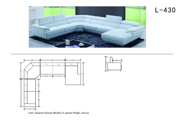 430 Sectional Pure White Gallery 2