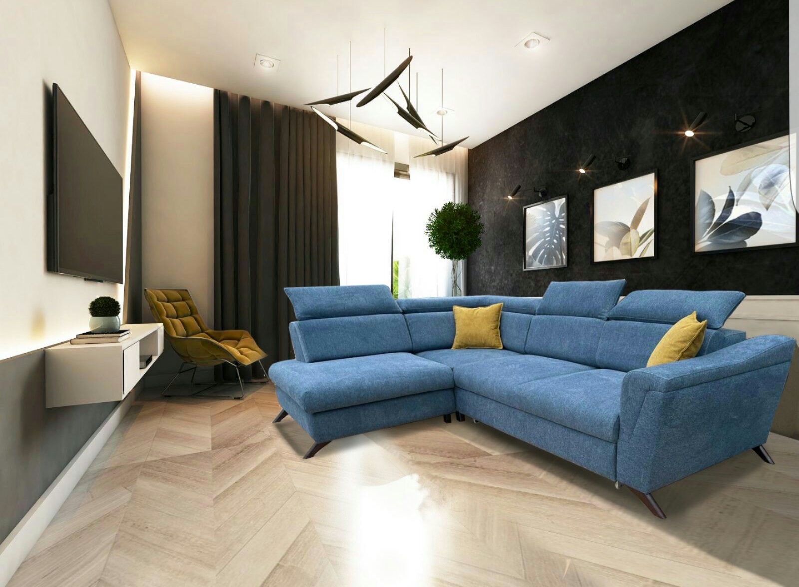 Gala sectional w/ bed and storage
