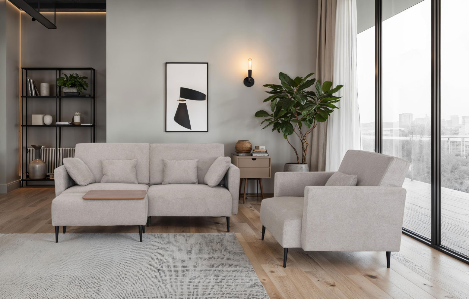 Monroe BEIGE Living room Gallery 1