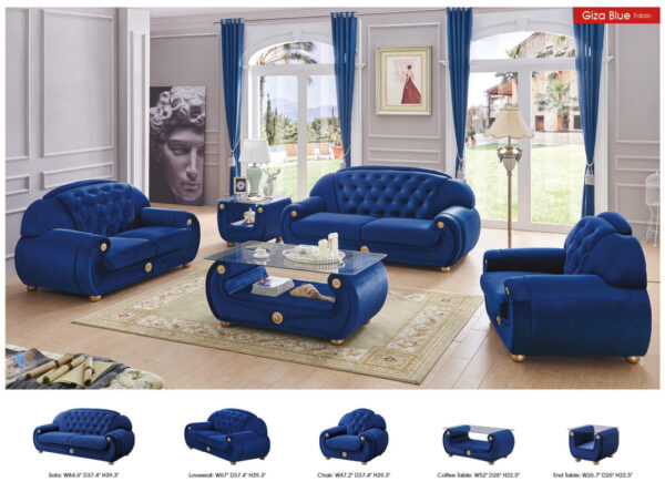 Giza Fabric in Dark Blue Gallery 1
