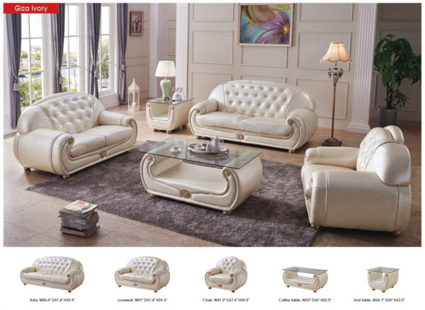 Giza Full Leather in Beige Gallery 1