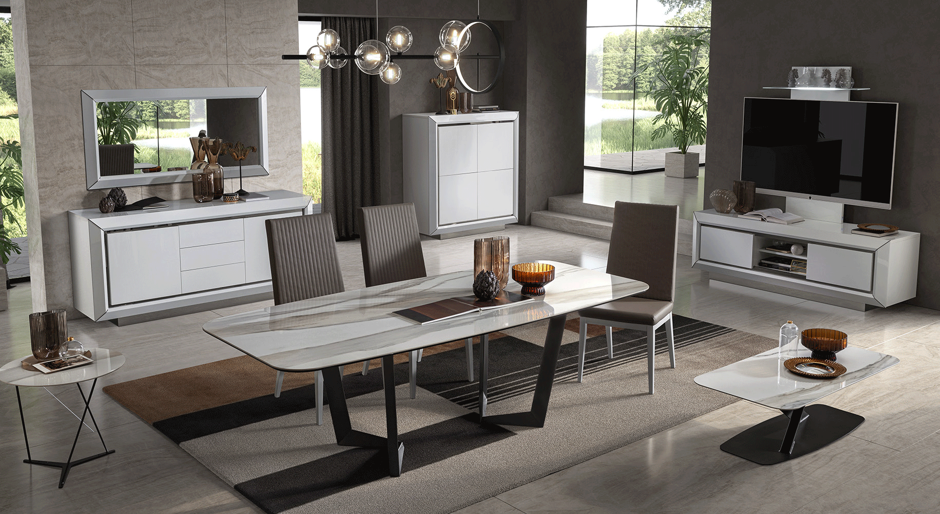 Elite WHITE Entertainment center Additional items Gallery 1