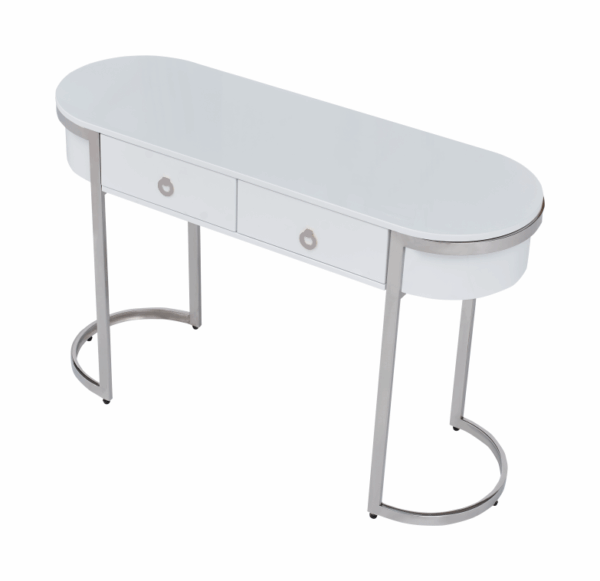 131 Hallway Console Table White/Silver Gallery 1
